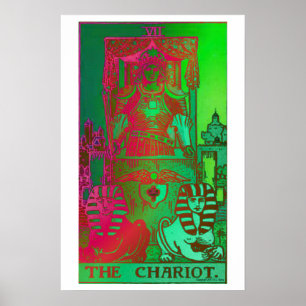 O poster psicadélico do cartão de Tarot do Chari