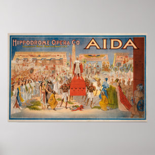O poster teatral de Aida do espetáculo