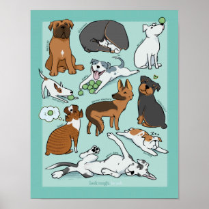 O poster "un-Resistente" dos cães - 11x14in