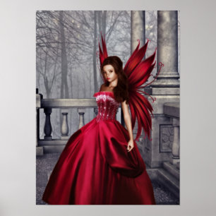 O poster vermelho da fada do encanto