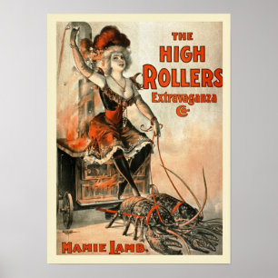O poster vintage da extravagância do rolo alto