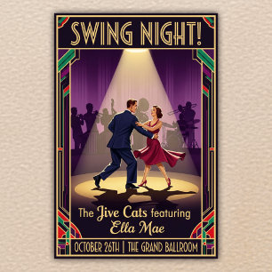O Poster vintage da Noite de Swing Cats