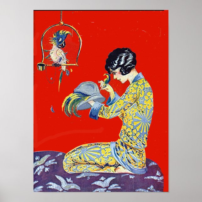 O poster vintage do chapéu (Frente)