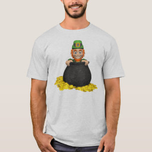 O pote do Leprechaun do t-shirt do ouro
