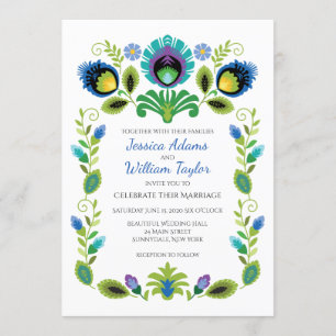 O povo polonês floresce o convite do casamento da