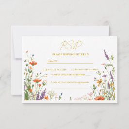 O Prado de Flores Silvestres Floral Casamento RSVP