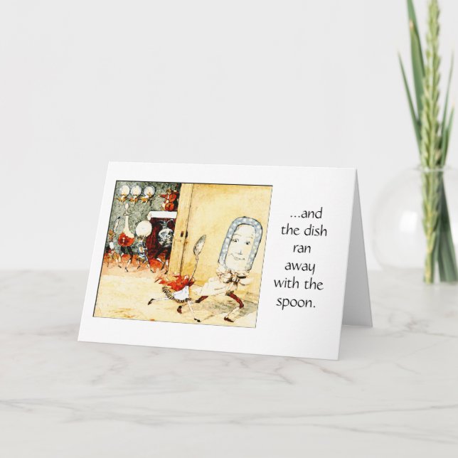 O prato funcionou afastado com a colher, cartão (Frente)
