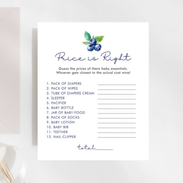 O preço do mirtilo é o jogo do Chá de fraldas cert (Criador carregado)