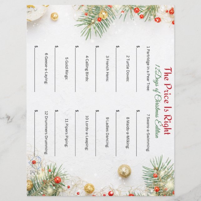 O preço está certo - 12 dias da edição de Natal (Frente)