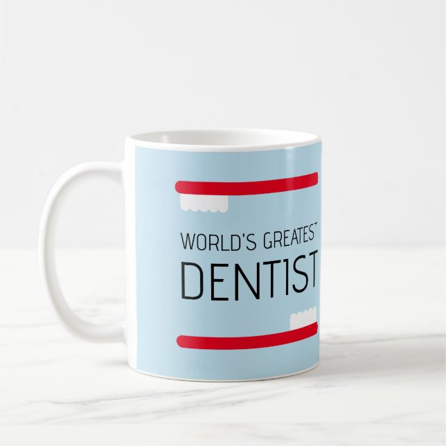 O presente da caneca de café da Maior Dentista do  (Esquerda)