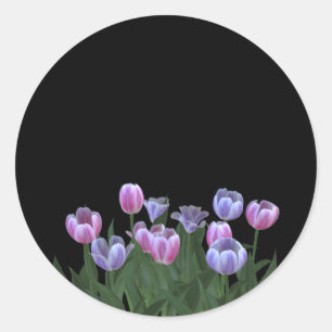 O preto com tulipa bonito floresce etiquetas