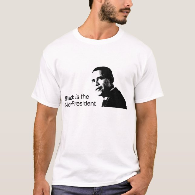 O preto é o presidente novo Obama T-shirt (Frente)