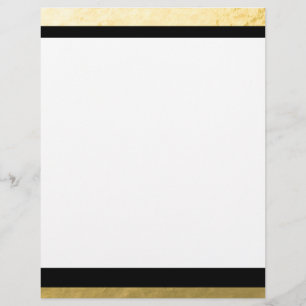 O preto elegante listra a folha Dourado impressa