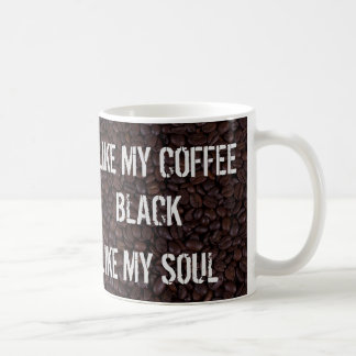O preto gosta de minha caneca de café da alma