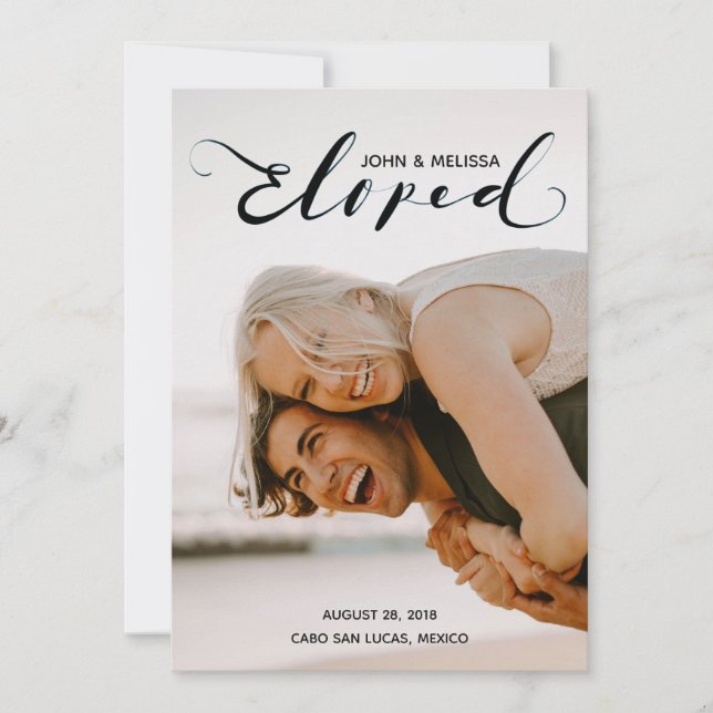 O preto simples Eloped anúncio pessoal do (Frente)