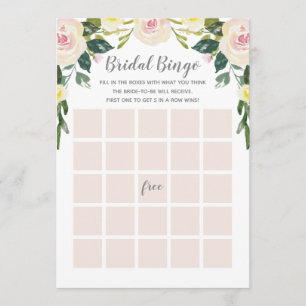 O primavera floral cora cartão de jogo do Bingo d