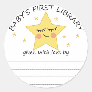 O primeiro adesivo da biblioteca do Star baby
