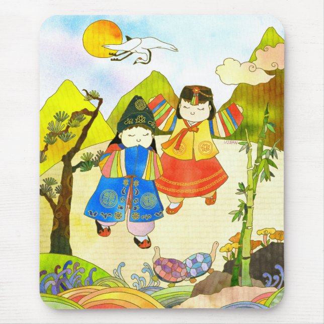 O primeiro aniversário Mousepad do bebê coreano (Frente)