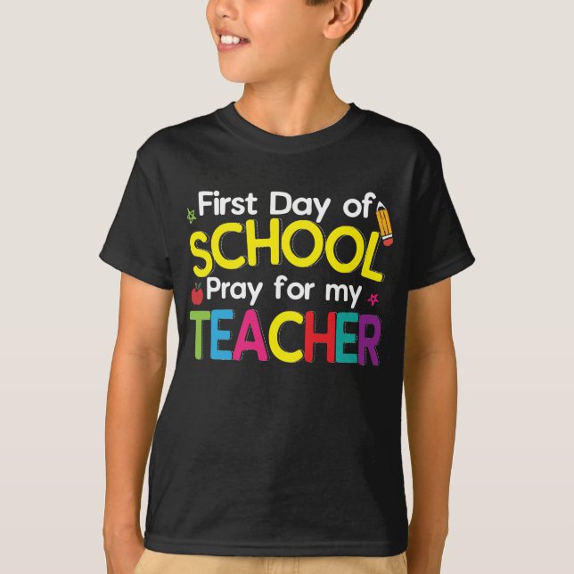 O primeiro dia da escola caçoa o t-shirt de volta (Frente)
