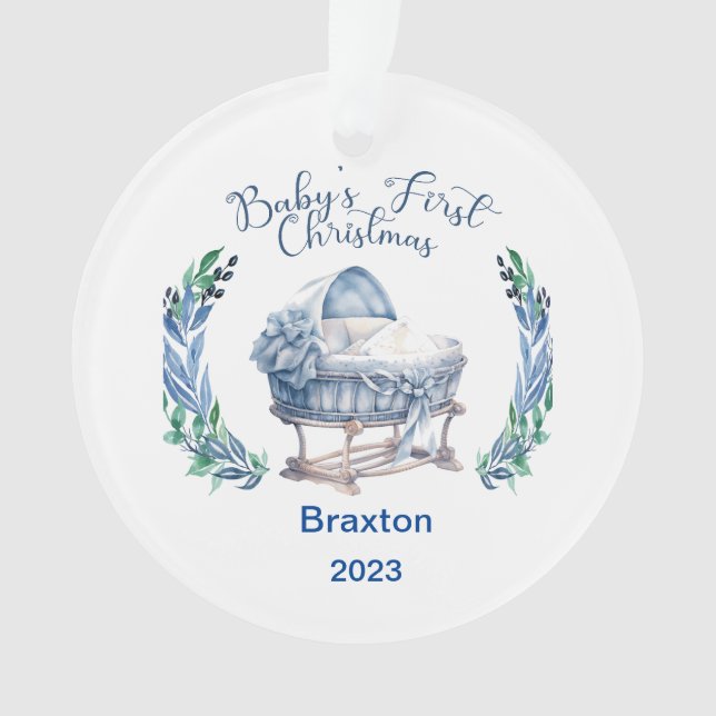 O Primeiro Ornamento de Natal do Baby Boy (Frente)