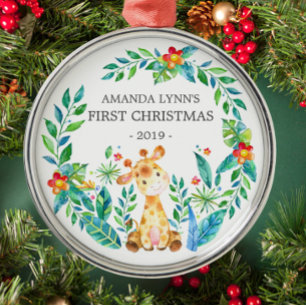 O Primeiro Ornamento de Natal do Baby Giraffe