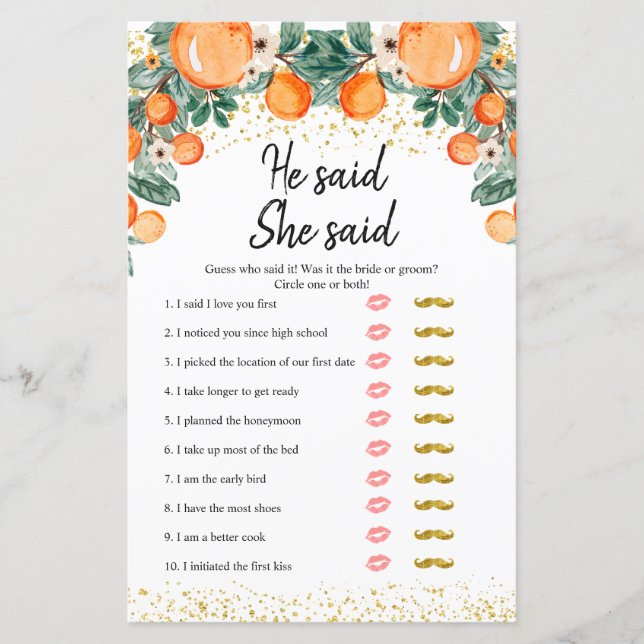 O principal aperto de laranja disse que ela disse  (Frente)