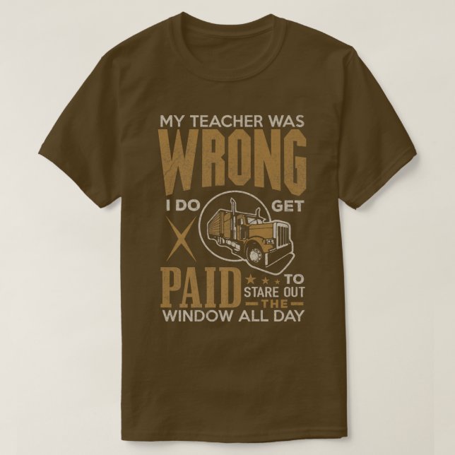 O Professor De Camiseta De Motorista De Caminhão E (Frente do Design)