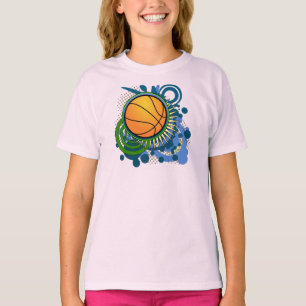 O punk do basquetebol circunda o t-shirt azul