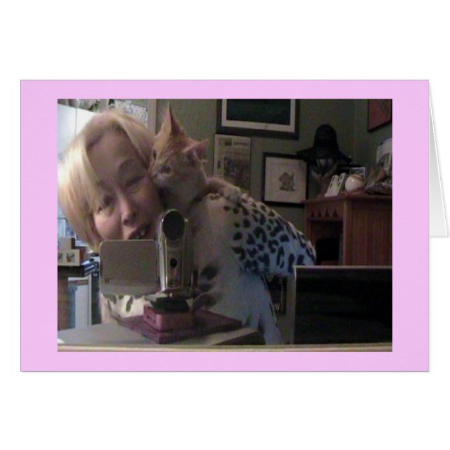 O purr-c toma um cartão da mordidela - (Frente horizontal)