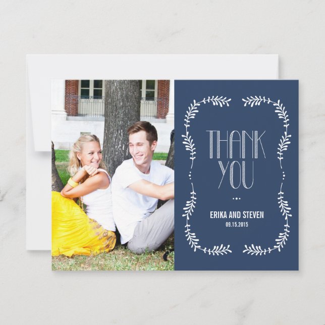 O Quadro Deixa O Marinho De Cartões de agradecimen (Frente)