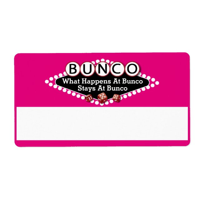 O Que Acontece Nos Nomes de etiqueta Bunco (Frente)