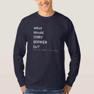 O que Cory Booker faz campanha o t-shirt
