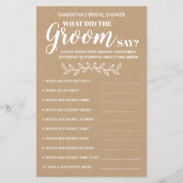 O que é que o Groom disse jogo bilíngue chá de pan