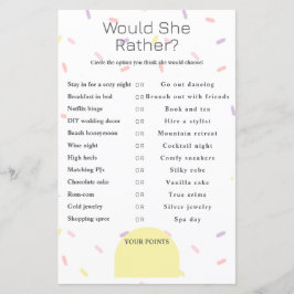 O Que Ela Escolheria? jogo de chá de panela