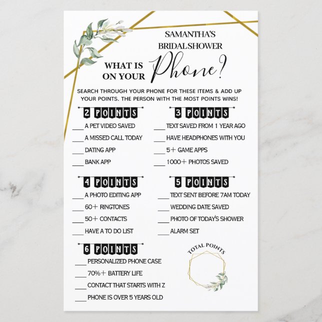 O que está no seu telefone jogo bilíngue para chá  (Frente)