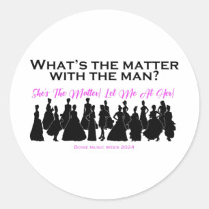 O que há com o adesivo do homem?