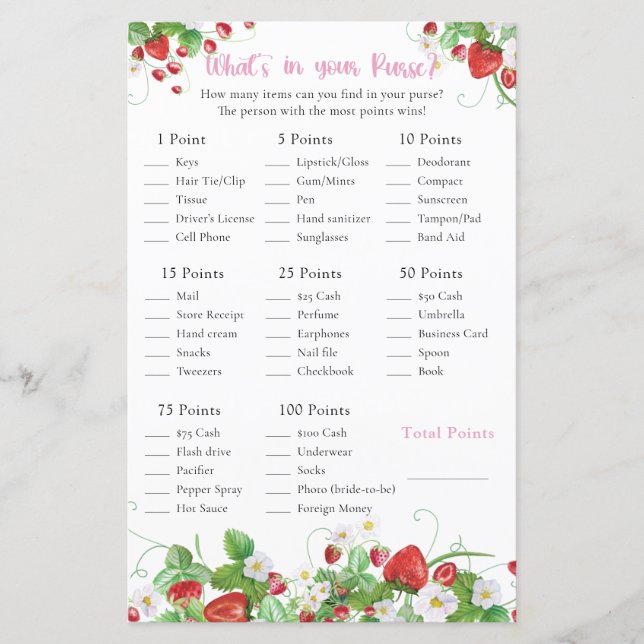 O que há na sua bolsa? | Morango Berry Sweet (Frente)