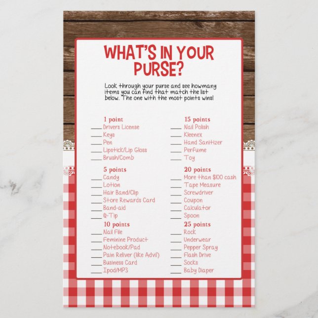 O que há na sua bolsa - Red Baby Q (Frente)