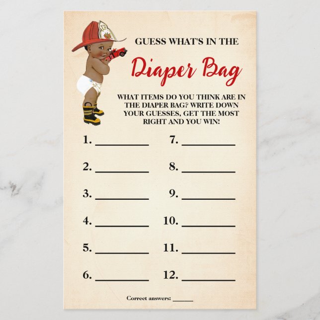 O que há no Fralda Bag Um Cartão de Jogo de Chá de (Frente)