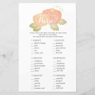 O que há no Jogo do Chá de fraldas de Abóbora