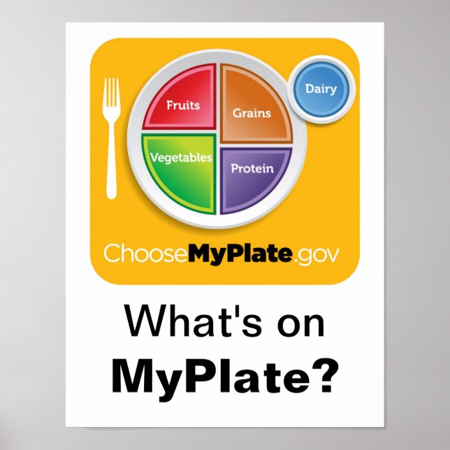 O que há no MyPlate? Poster - Laranja em Branco (Frente)