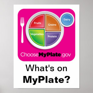 O que há no MyPlate? Poster - Magenta em branco