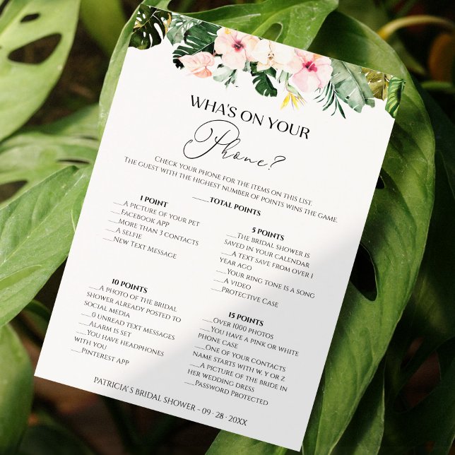 O que há no seu cartão de chá de panela tropical p (Criador carregado)