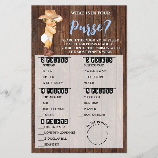 O que há no seu cartão de jogo de Chá de fraldas d (Frente)