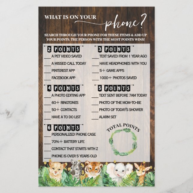 O que há no seu Cartão de Jogo de Chá de fraldas S (Frente)