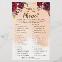 O que há no seu Cartão de Jogo de Chá Phone Burgun