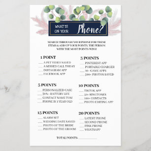 O que há no seu cartão de jogo de Chá telefôni