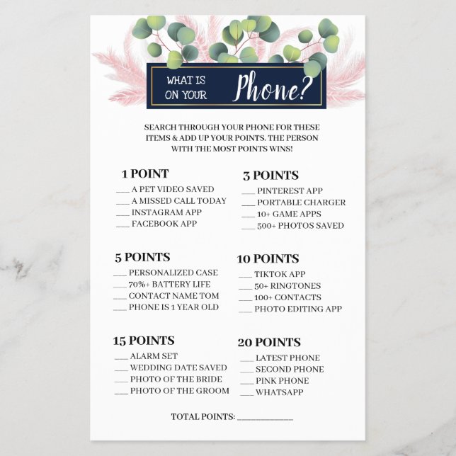 O que há no seu cartão de jogo de Chá telefônico (Frente)