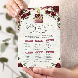 O que há no seu cartão de jogo de noivado do mapa 