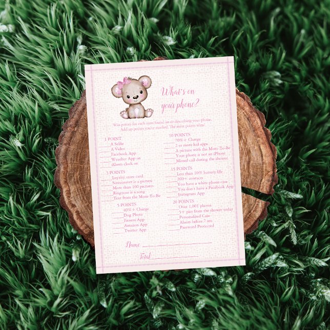 O Que Há No Seu Cartão De Jogo De Urso Castanho Cu (Criador carregado)